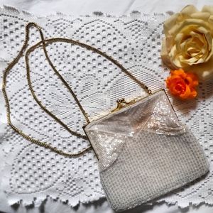 La Regale Vintage Beaded White Minibag